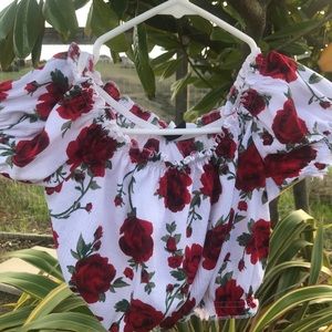 H&M rose off the shoulder top